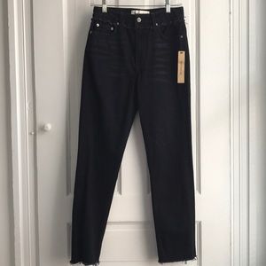 Reformation cropped cigarette jeans, black, 25